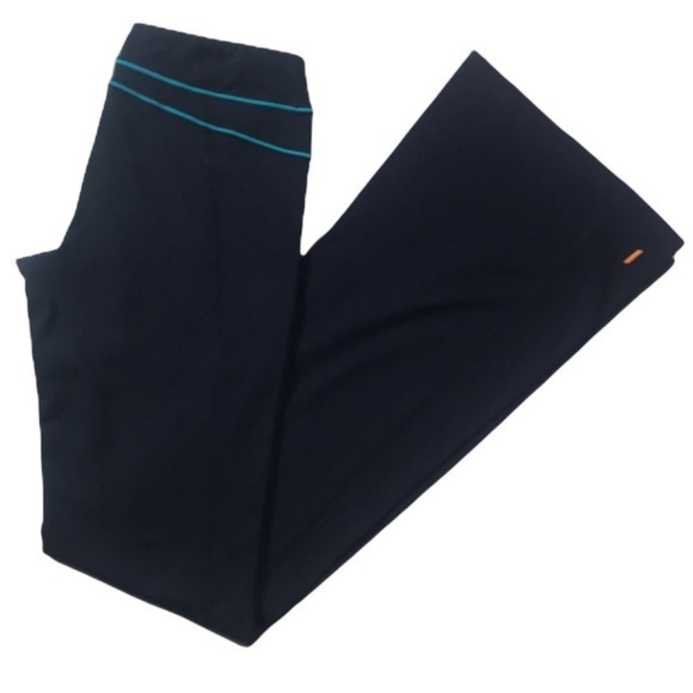 Lucy Navy Blue Wide Leg Yoga Pants Turquoise Detail Size Small Tall